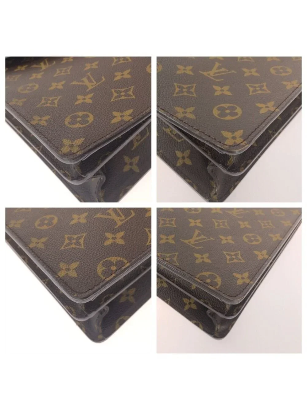 Louis Vuitton Monogram Serviette Conseil Brown Gold Leather Business Bag